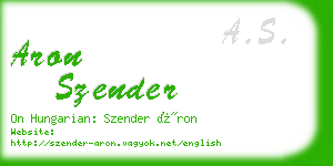 aron szender business card